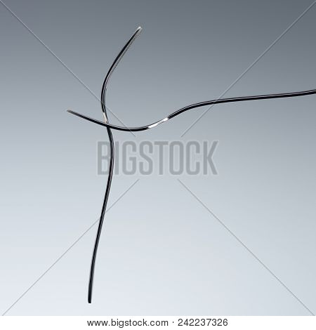 Two Forks With Two Tines Isolated On Grey