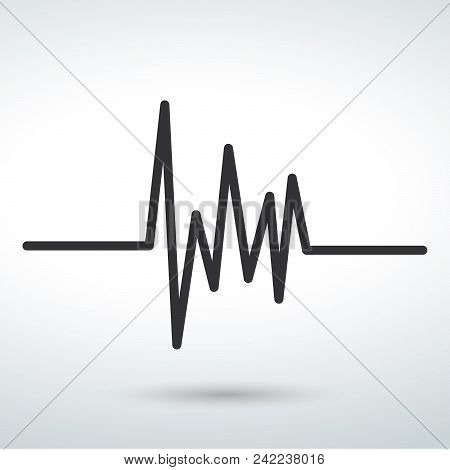 Cardiogram Vector Icon, Vector Illustration Isolated On White Background.