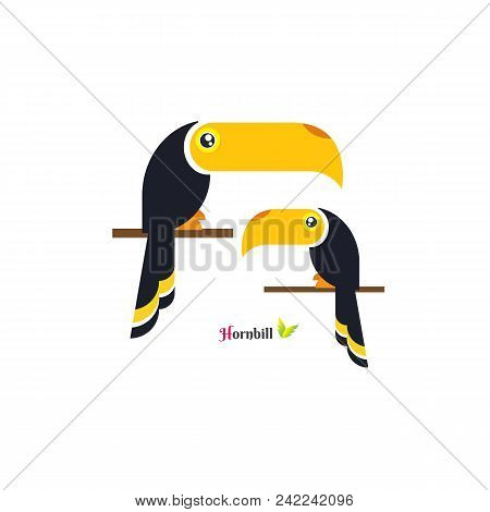 Vector Of Toucan Hornbill Bird Design On White Background. Wild Animals. Vector Illustration. Image