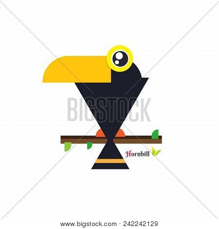 Vector Of Toucan Hornbill Bird Design On White Background. Wild Animals. Vector Illustration. Image