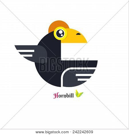 Vector Of Toucan Hornbill Bird Design On White Background. Wild Animals. Vector Illustration. Image