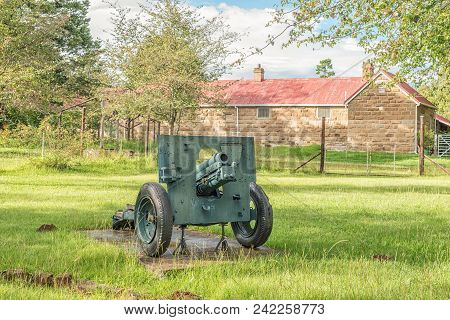 Himeville, South Africa - March 25, 2018: A Cannon At The Moth Garden Of Remembrance, In Himeville I