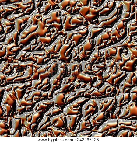 Bronze Brown Seamless Synthetic Crumpled Abstract Pattern Background