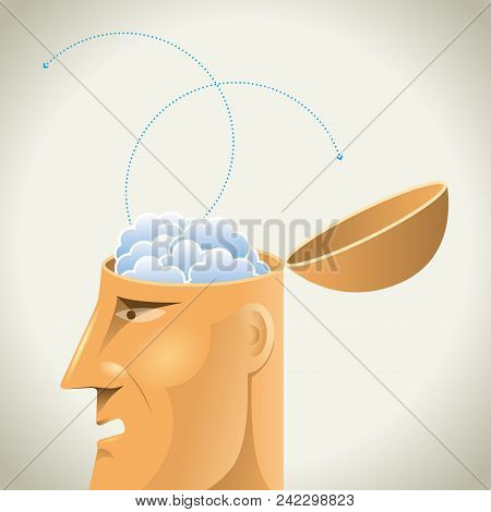 Artificial Intelligence Concept Design.isolated On Beige Background.