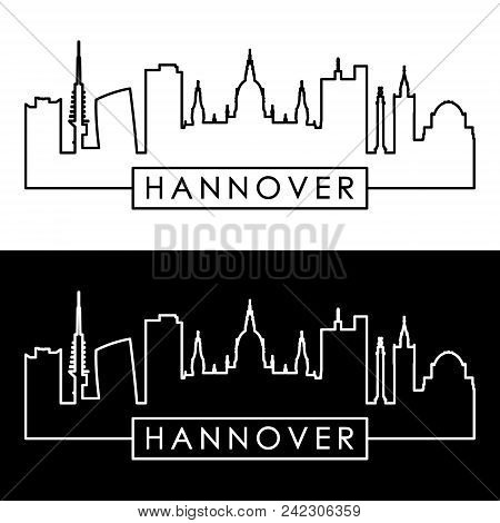 Hannover Skyline. Linear Style. Editable Vector File.