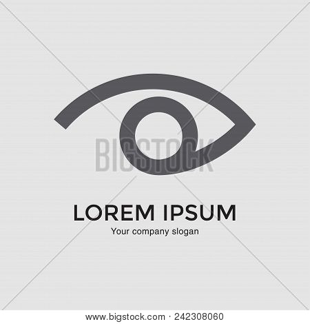 Eye Vector Logo Design Template. Modern Minimal Flat Design Style. Vector Illustration.