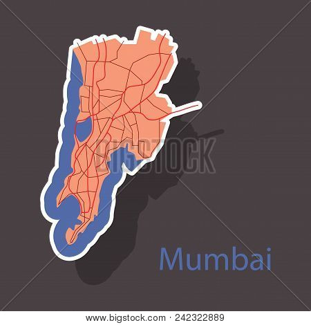 Sticker Map Of Mumbai. Logo Icon  Logo Icon