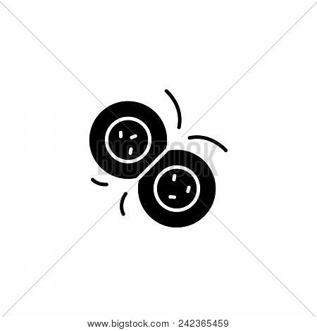 Cell Division Black Icon Concept. Cell Division Flat  Vector Website Sign, Symbol, Illustration.