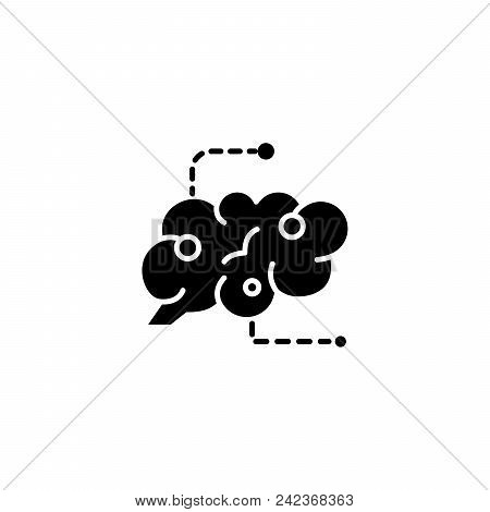 Defining The Goals Black Icon Concept. Defining The Goals Flat  Vector Website Sign, Symbol, Illustr