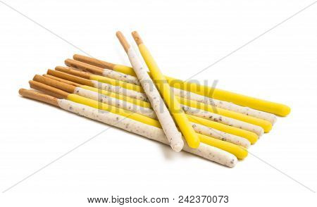 Pocky Chocolate Banana Sweet Isolated On White Background