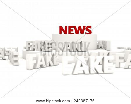 Red News Letters With Fake Words