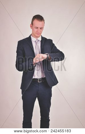 Concept Business People. Businessman On The Background. Businessmen Look Dastardly. Businessmen Show