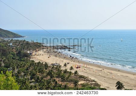 The Complete View Of The Beach From Chapora Fort, Goa, India