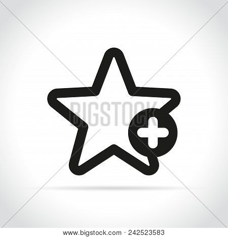 Illustration Of Star With Plus Sign On White Background