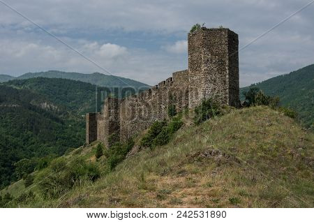Medieval Fortress Maglic On Mountain Cliff, Serbia
