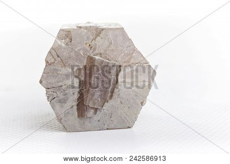 Aragonite Mineral Stone Isolated On White Background.