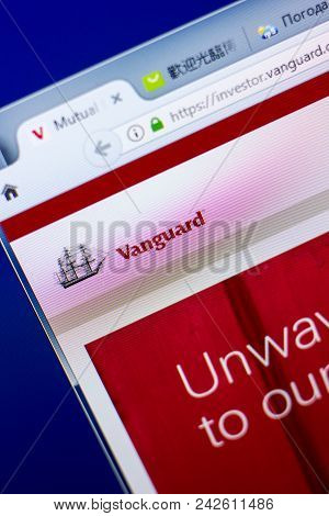 Ryazan, Russia - May 27, 2018: Homepage Of Vanguard Website On The Display Of Pc, Url - Vanguard.com