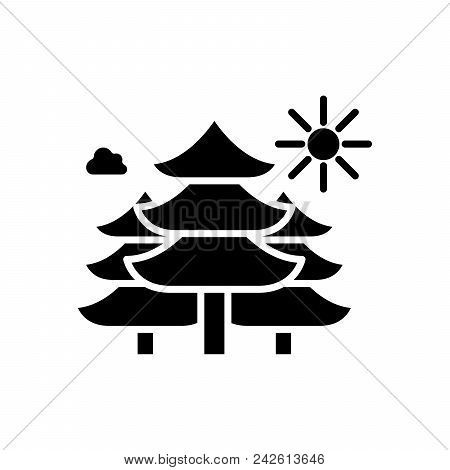 Forest Area Black Icon Concept. Forest Area Flat  Vector Website Sign, Symbol, Illustration.