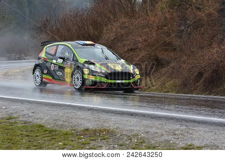 Brasov, Romania - March 26-28 : Unknown Pilots Competing In Tess Rally Brasov 2015 On March 26 - 28,