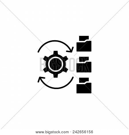 Paperflow Black Icon Concept. Paperflow Flat  Vector Website Sign, Symbol, Illustration.