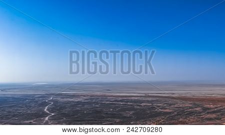 View On Dry Landscape In The Desert Of Iran By Varzaneh