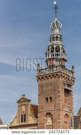Tower Of The Historic Speeltoren Building In Monnickendam, Netherlands