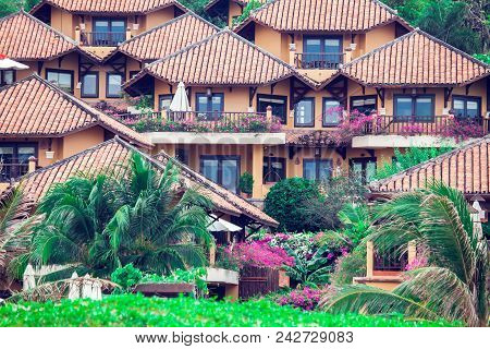 Modern Residential Buildings In Asia. Modern View. Suburb Lifestyle In Developing Countries. Beautif
