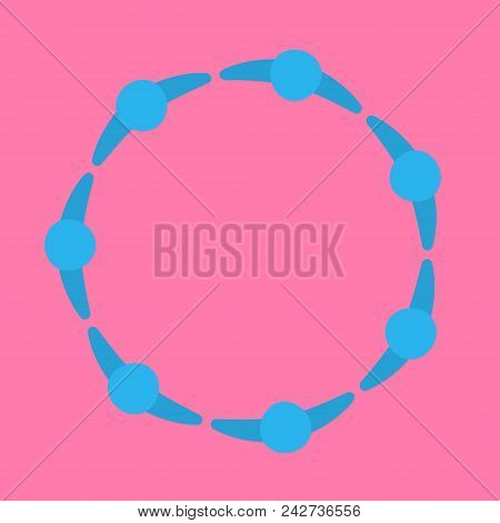 Motivated Group Of People. Logo, Circle Of A Person Sign. View From Above. Vector Graphics.