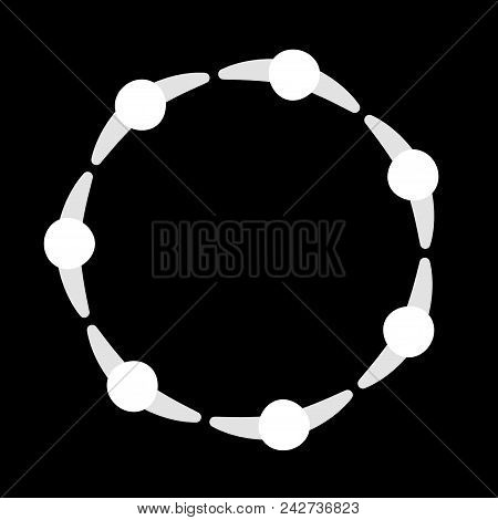 Motivated Group Of People. Multinational Group. Logo, Circle Of A Person Sign. View From Above. Vect