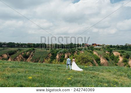 Young Love Couple Celebrating A Wedding In The Mountains