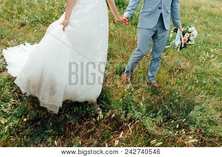 Young Love Couple Celebrating A Wedding In The Mountains