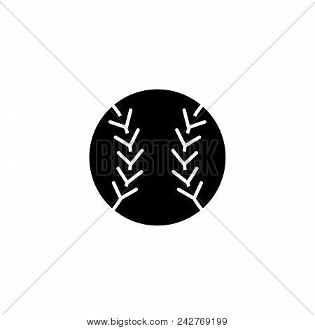 Tennisball Black Icon Concept. Tennisball Flat  Vector Website Sign, Symbol, Illustration.