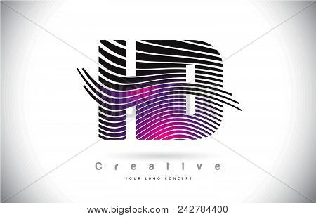 Hd H D Zebra Texture Letter Logo Design With Creative Lines And Swosh In Purple Magenta Color Vector