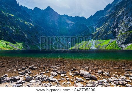 Beautiful Picturesque Lake In The Tatra Mountains Cherny Staw, Poland