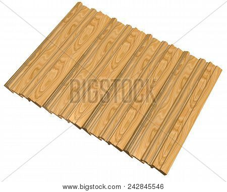 Skirting Boards Isolated On White. 3d Rendering