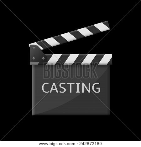 Movie Production Clapper Board. Casting, Vector Illustration