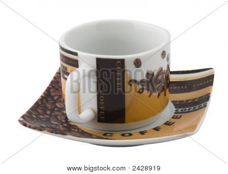 La fina taza de café con plato
