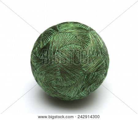 Embroidered Ball Temari On A White Bacground