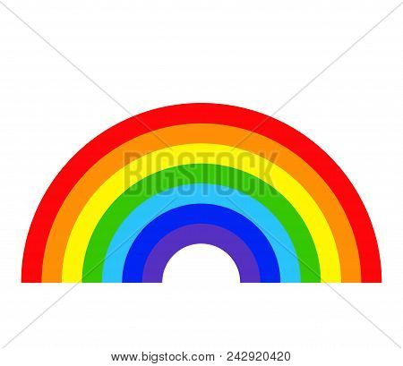 Colorful Rainbow Template Isolated On White Background. Gradient Color Icon Flat. Homosexual Minorit