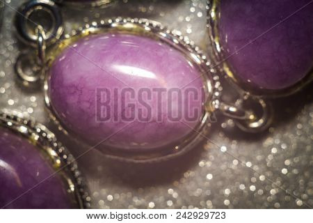 Silver Jewellery With Purple Stone
