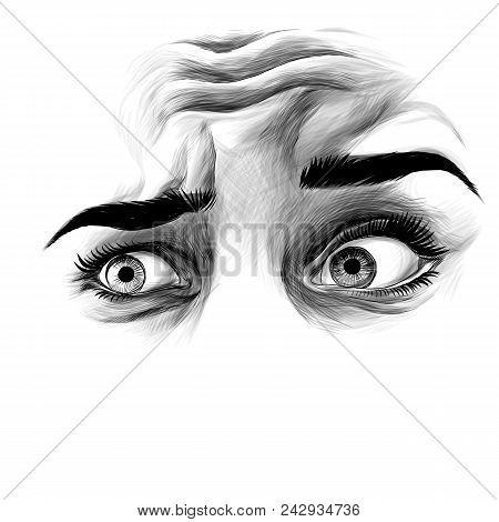Women's Eyes Sketch Vector Graphic