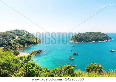 View On Yanui Beach From Mountains At Rawai Area On Phuket Island