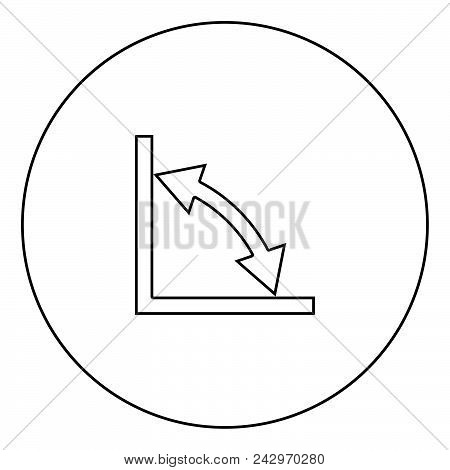 Geometry Math Signs Symbols Black Icon In Circle Outline Vector Illustration Image