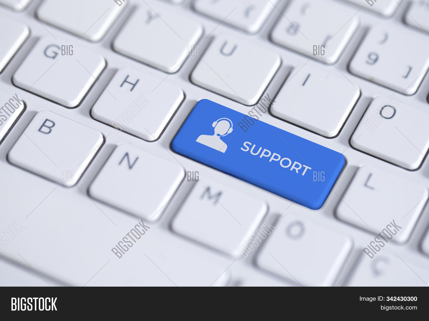 Blue Key Support Icon Image & Photo (Free Trial) Bigstock