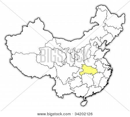 Térkép Kina, Hubei, Kiemelt