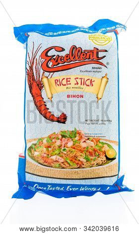 Winneconne, Wi - 17 June 2019 : A Package Of Excellent Rice Stick Bihon On An Isolated Background