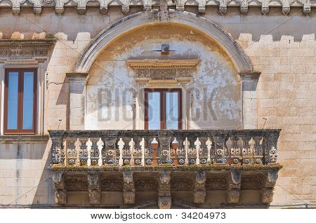Andrichi-Moschettini palace. Martano. Puglia. Italy.