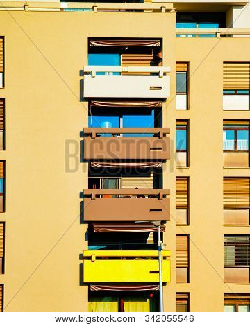 Balconies Modern Residential Apartment And Flat Building Exterior Of Leibnitz Reflex