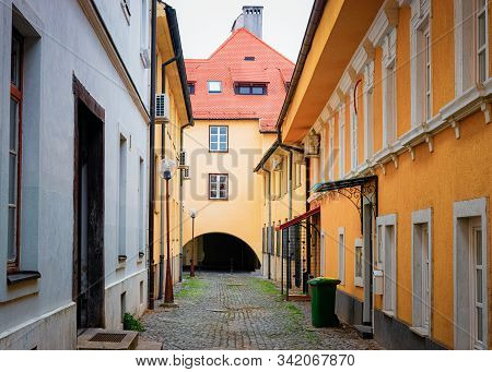 Tiny Street In Celje Old Town In Slovenia