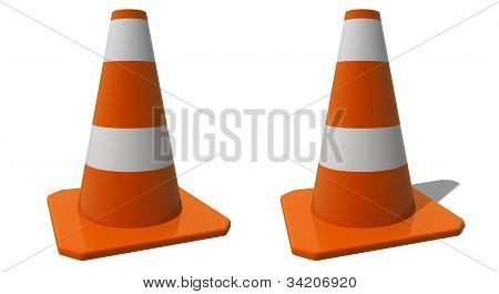 Cono de tráfico aislado en blanco